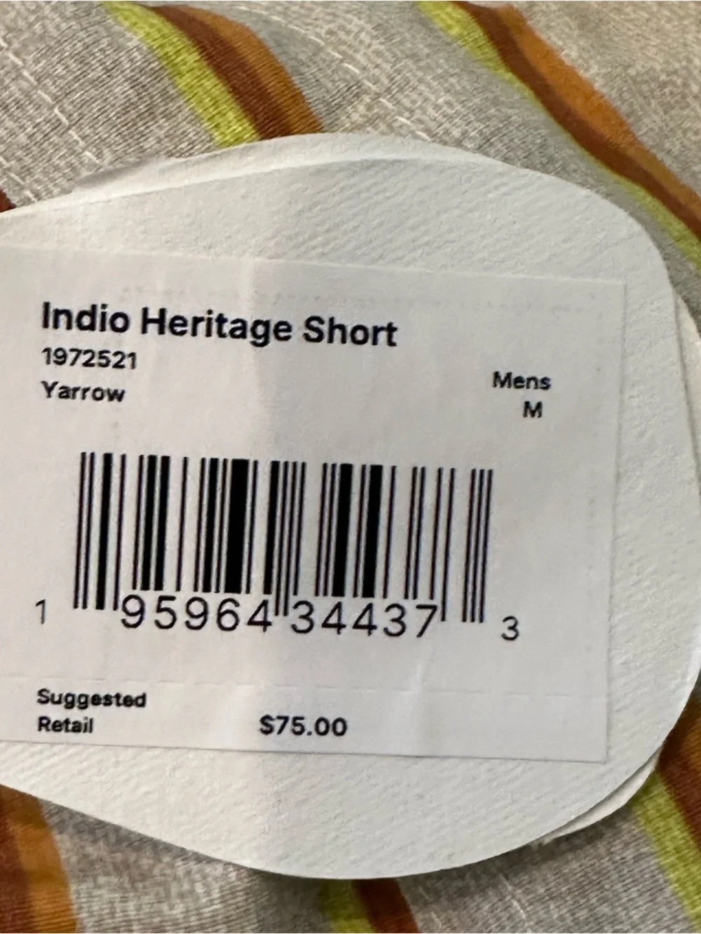 NWT prAna Indio Heritage Shorts Yarrow Stripe Relaxed Fit Elastic Waist Size M